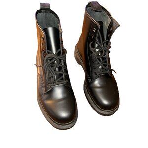 Dr. Martens 1460 Mono Boots Size 8 Black Smooth Leather Lace Up Combat